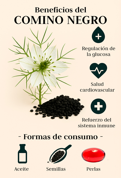 Semillas de comino negro (Nigella sativa) enteras