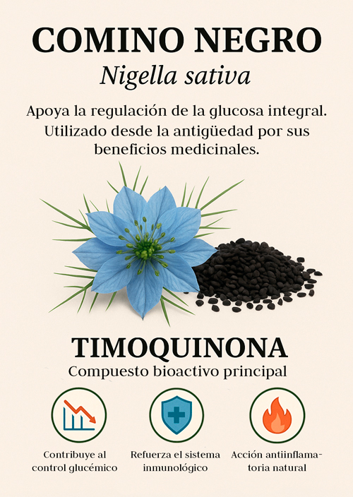 Molécula de timoquinona, compuesto activo del comino negro