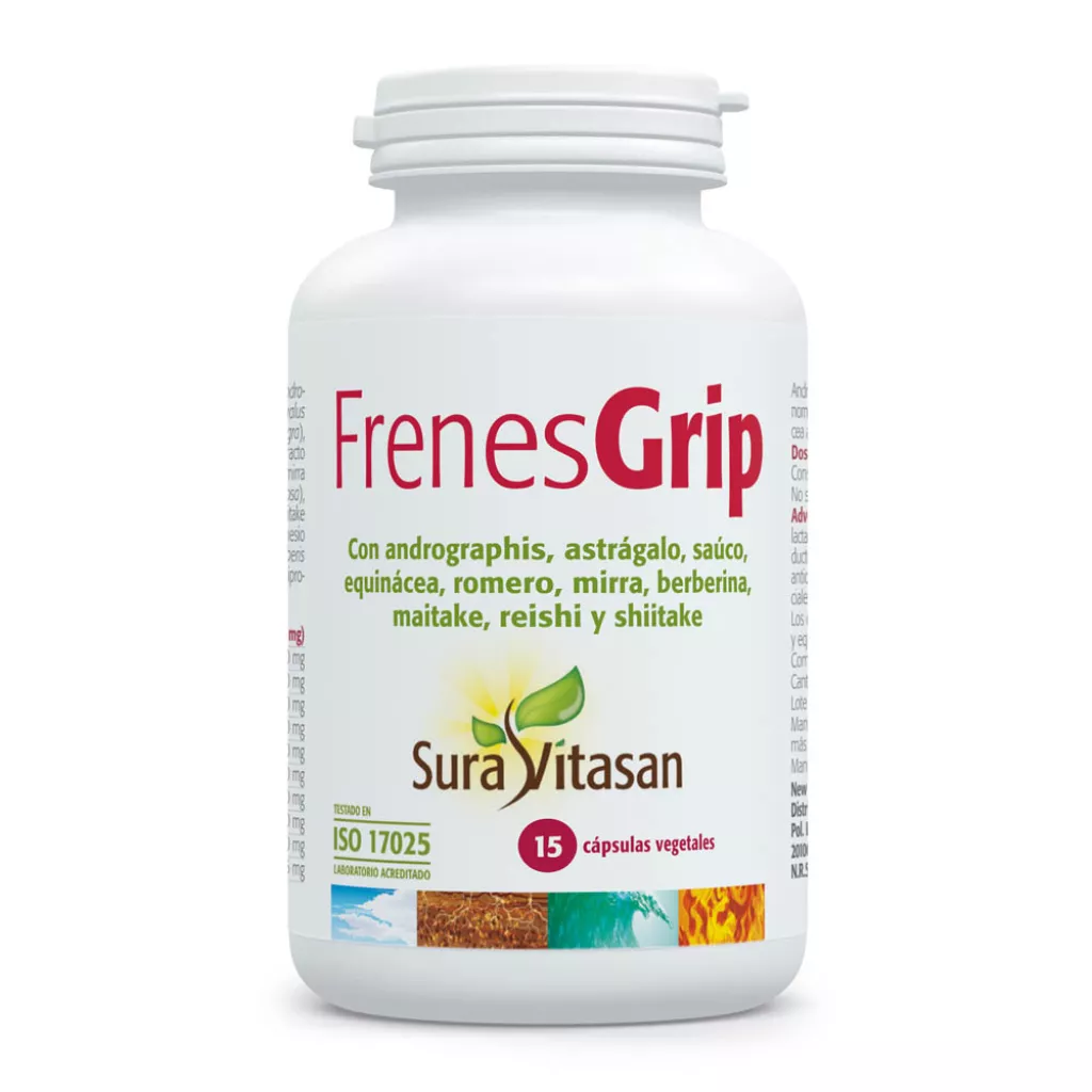 Envase de Frenes Grip – Fórmula de 10 extractos de plantas y de hongos