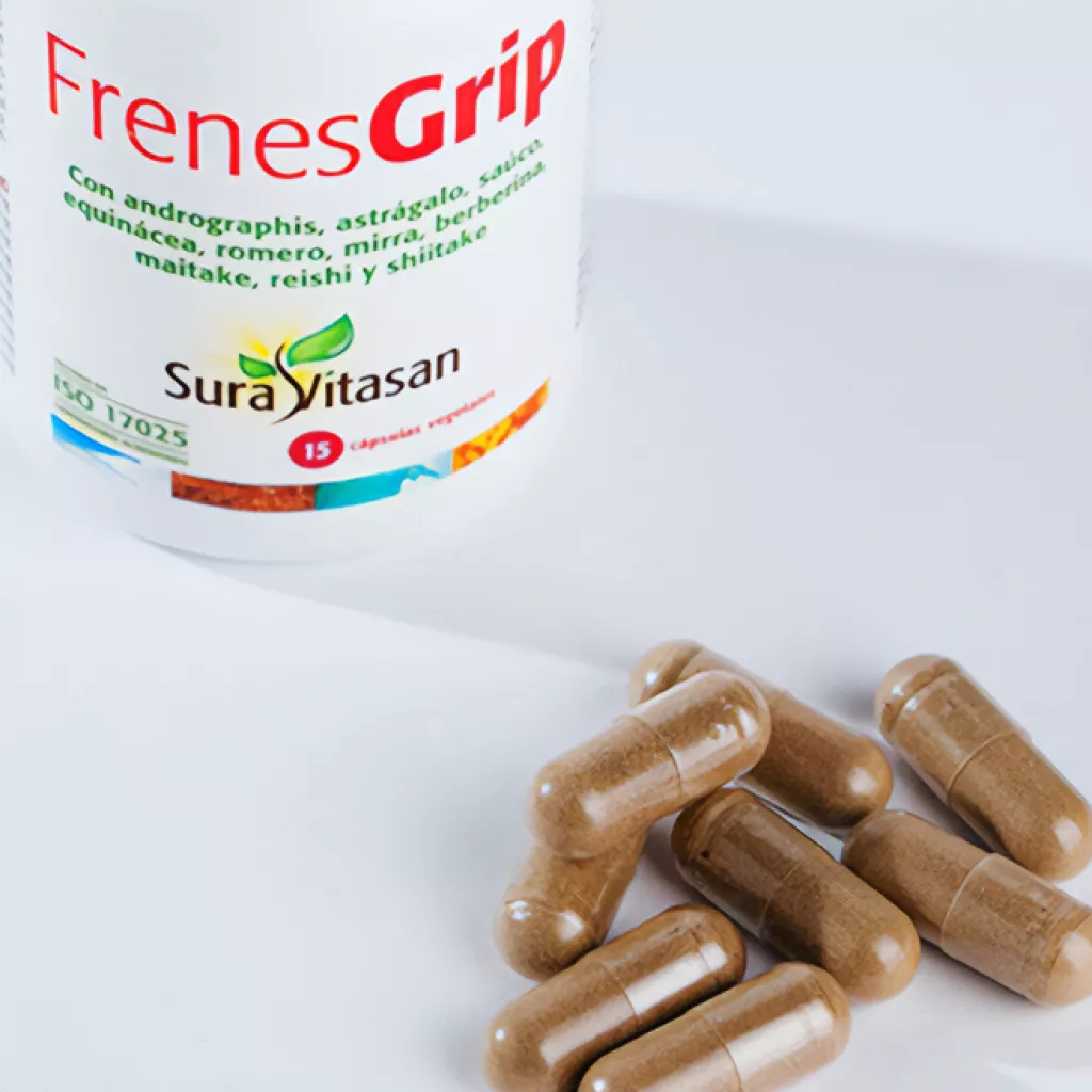 Envase de Frenes Grip – Fórmula de 10 extractos de plantas y de hongos