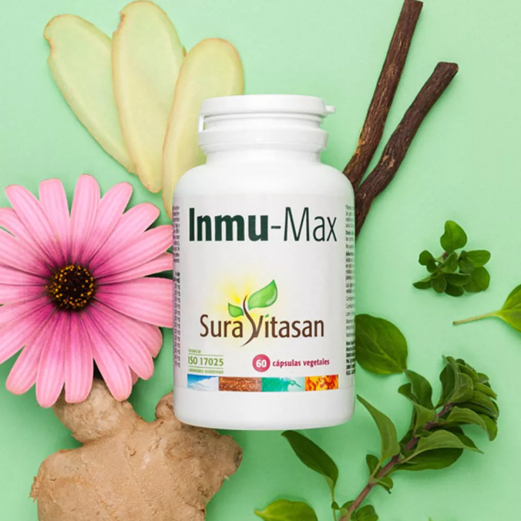 Envase de Inmu-Max fórmula de extractos vegetales Sura Vitasan