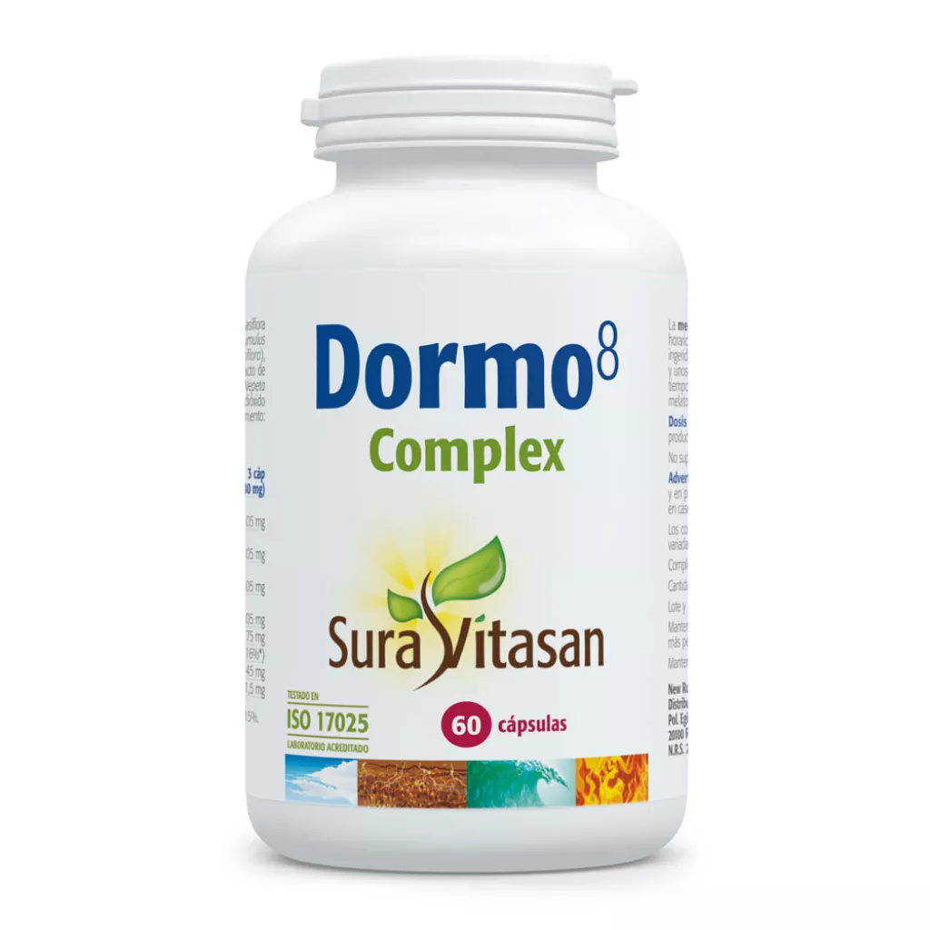 Envase de Dormo8 Complex con plantas, magnesio y melatonina Sura Vitasan