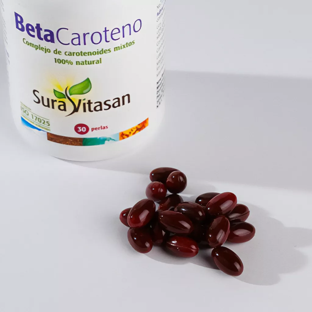 Envase de beta caroteno natural complejo de carotenoides Sura Vitasan