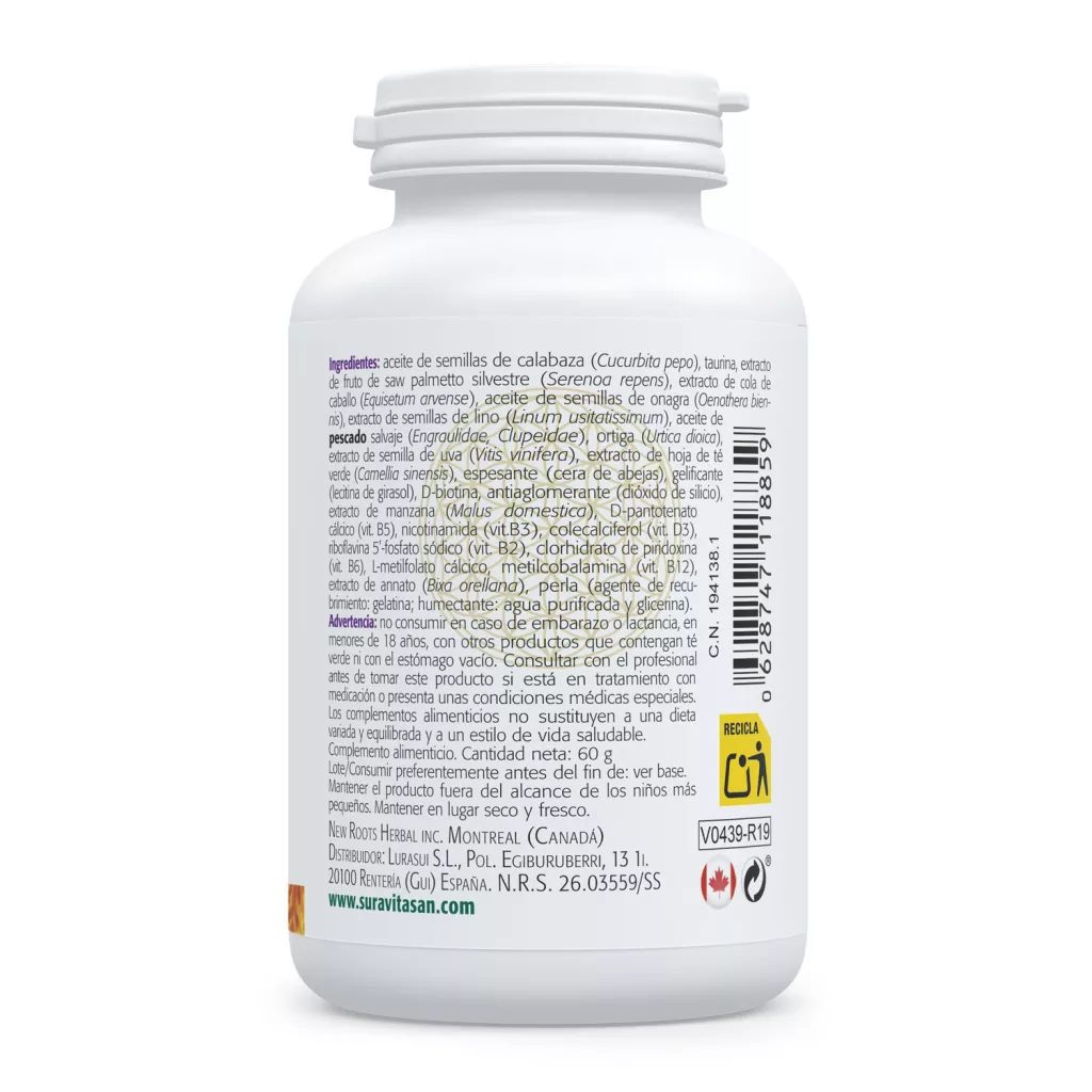 Envase de Vital Capilar fórmula para cabello y uñas Sura Vitasan